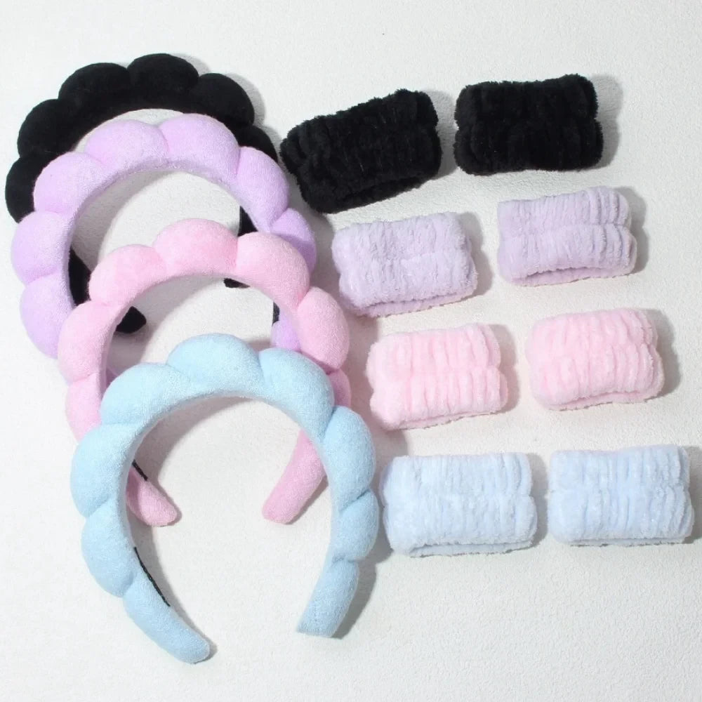 Waterproof Spa Headband and Wristband Set